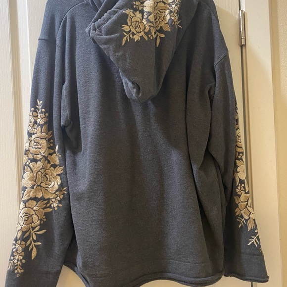 Johnny Was grey sweatshirt - Picture 3 of 3